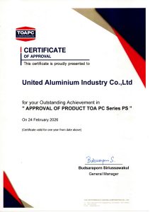 TOA Product Approval Certificate 2026